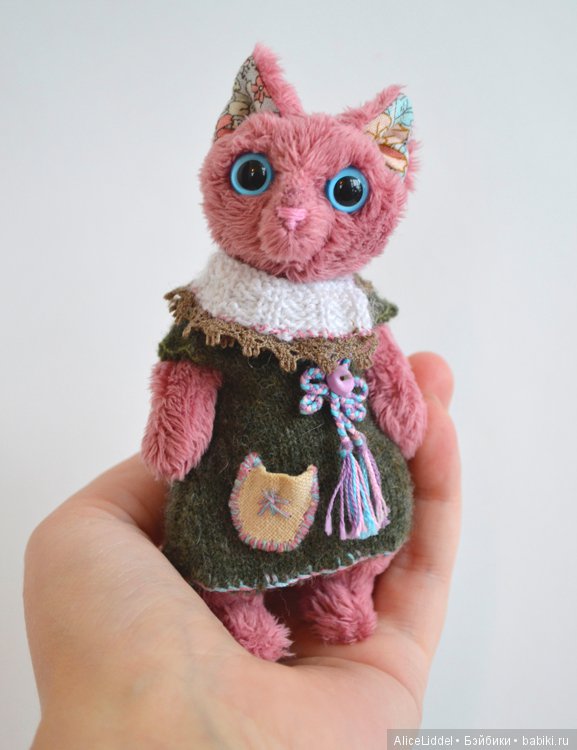 Кошечка в платье, игрушка ручной работы (фото 5)
