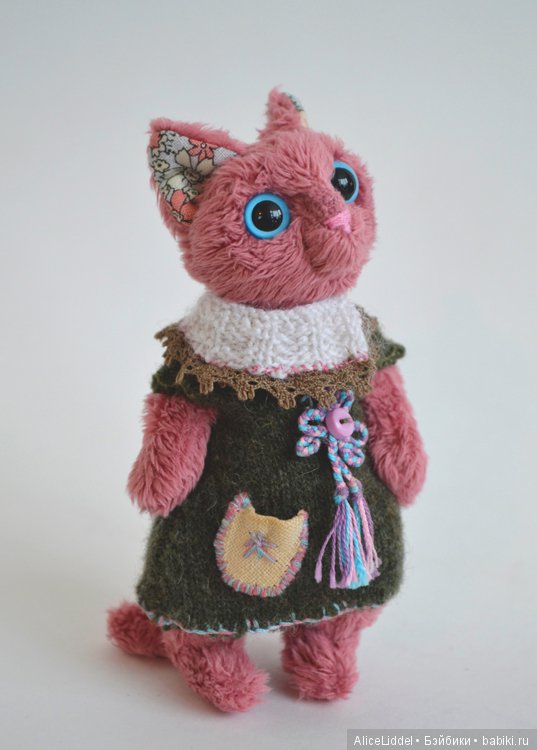 Кошечка в платье, игрушка ручной работы (фото 6)
