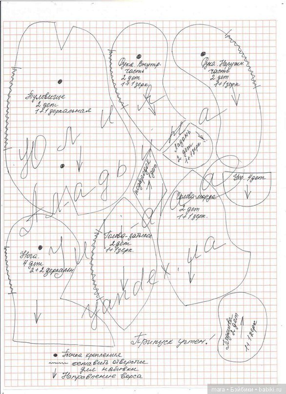 Выкройка мишки тедди от Юлии Аладьиной (фото 2)