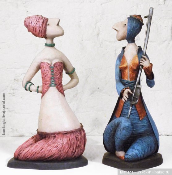 Авторские фигурки Марии Касьяненко из дерева и папье маше