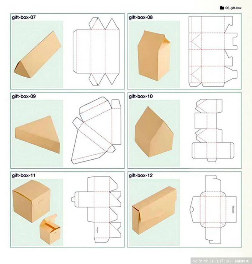 Схемы для коробочек для подарков