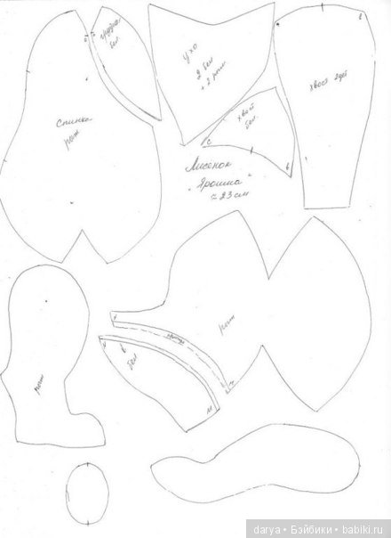 Лисичка, автор выкройки игрушки Ольга Воропаева (фото 2)