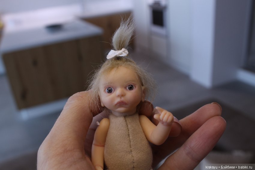 Малышка с хвостиком. Авторская кукла