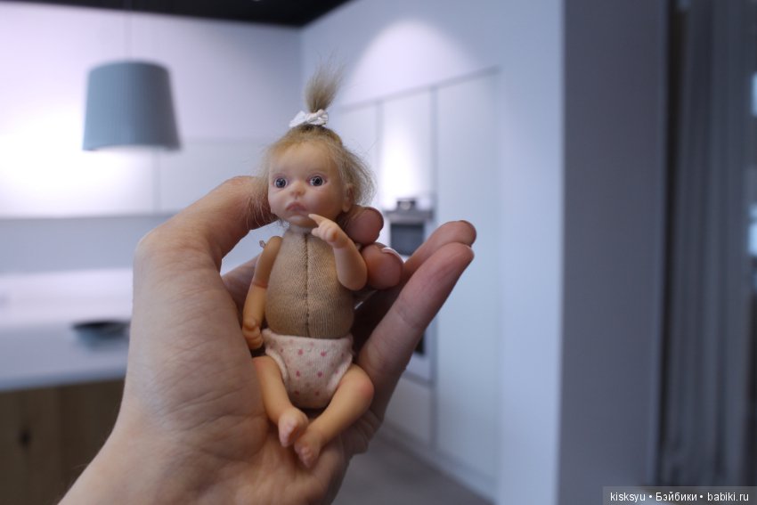 Малышка с хвостиком. Авторская кукла
