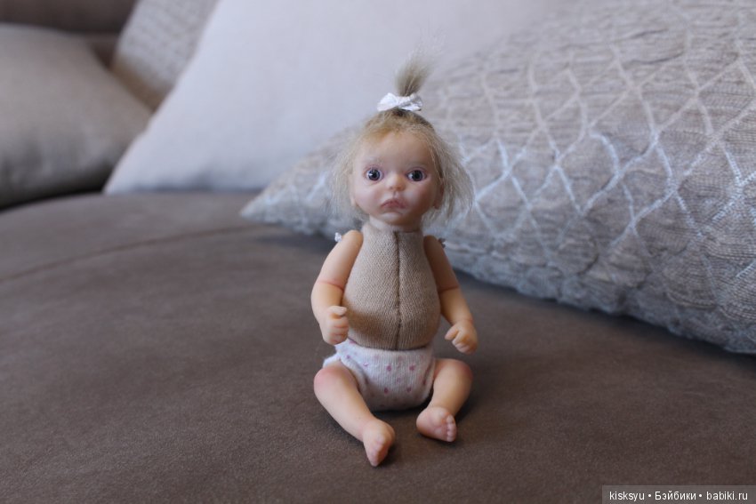Малышка с хвостиком. Авторская кукла