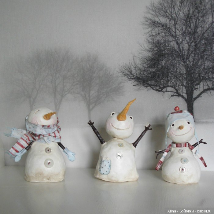 Милые зимние поделки Stacey Yacula из папье маше (фото 9)