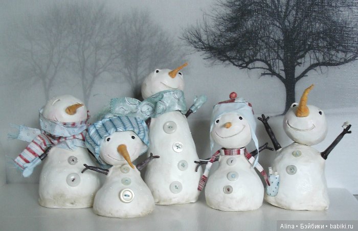 Милые зимние поделки Stacey Yacula из папье маше (фото 4)