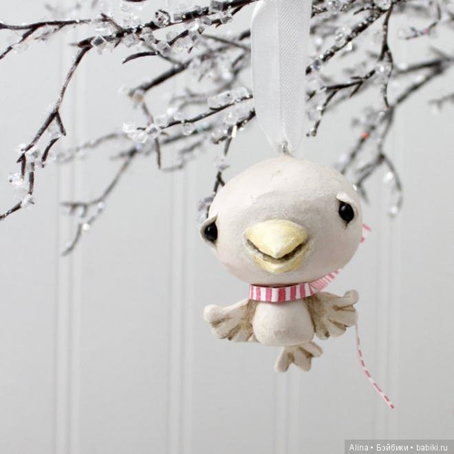 Милые зимние поделки Stacey Yacula из папье маше