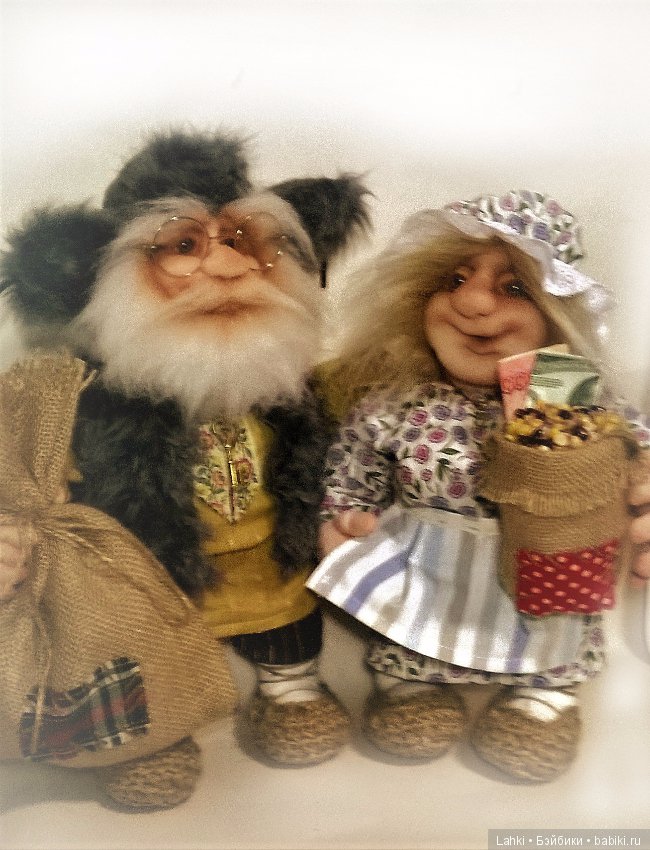 Домовой и домовушка, куклы из капрона