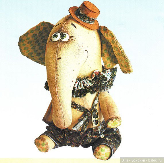 Слоник Платон с выкройкой - автор игрушки Анна Фадеева