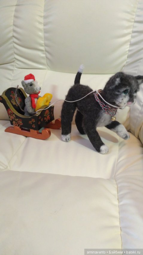 Как кошка попалась мышке. Валяние из шерсти