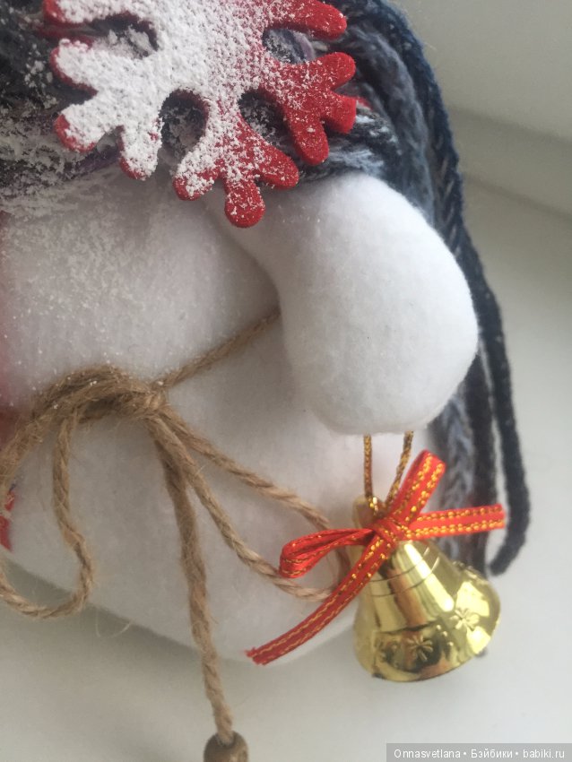 Снеговичок пухлячок. Кукла из ткани (фото 6)