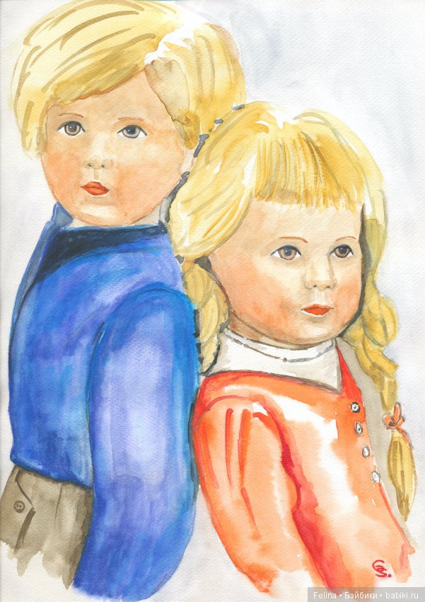 Куклы Käthe Kruse в открытках, акварели, фотографиях