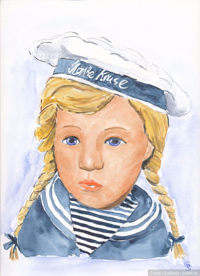 Куклы Käthe Kruse в открытках, акварели, фотографиях