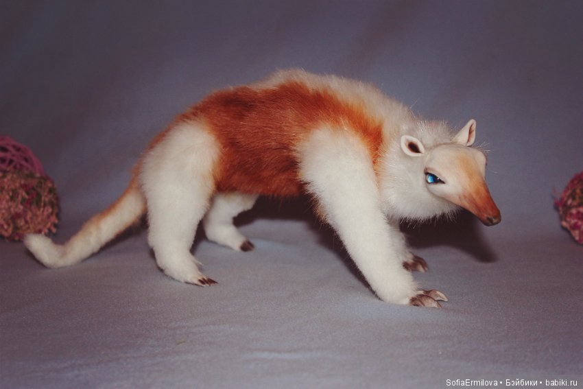 Муравьеды — Игрушки в смешанной технике (мех и глина): Арт