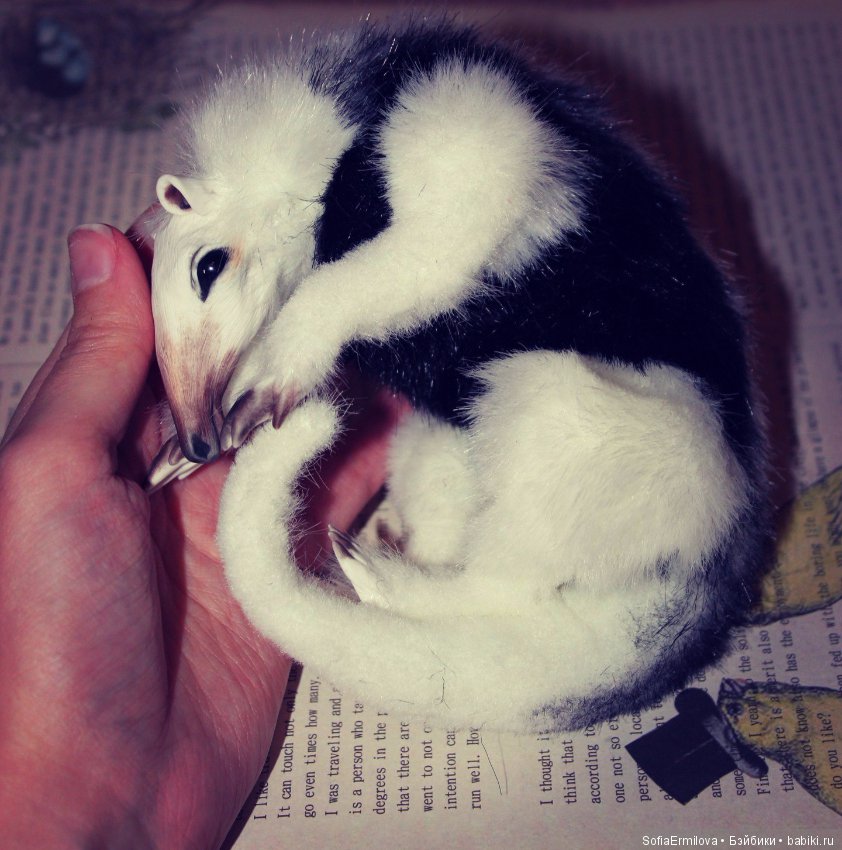 Муравьеды — Игрушки в смешанной технике (мех и глина): Арт (фото 2)