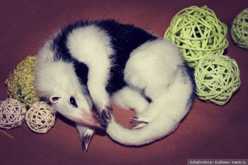 Муравьеды — Игрушки в смешанной технике (мех и глина): Арт (фото 4)