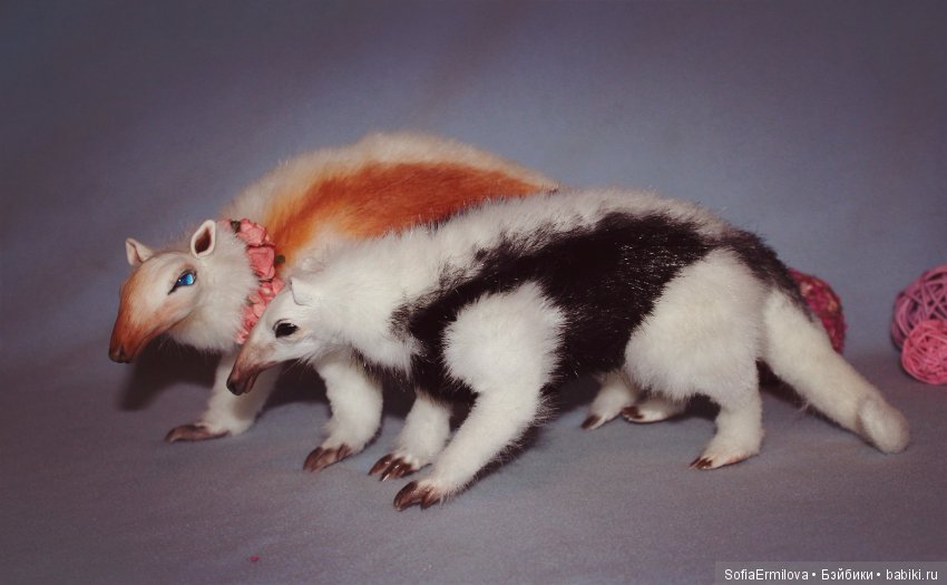 Муравьеды — Игрушки в смешанной технике (мех и глина): Арт (фото 9)