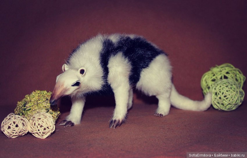 Муравьеды — Игрушки в смешанной технике (мех и глина): Арт (фото 7)