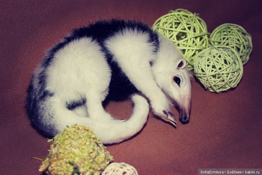 Муравьеды — Игрушки в смешанной технике (мех и глина): Арт