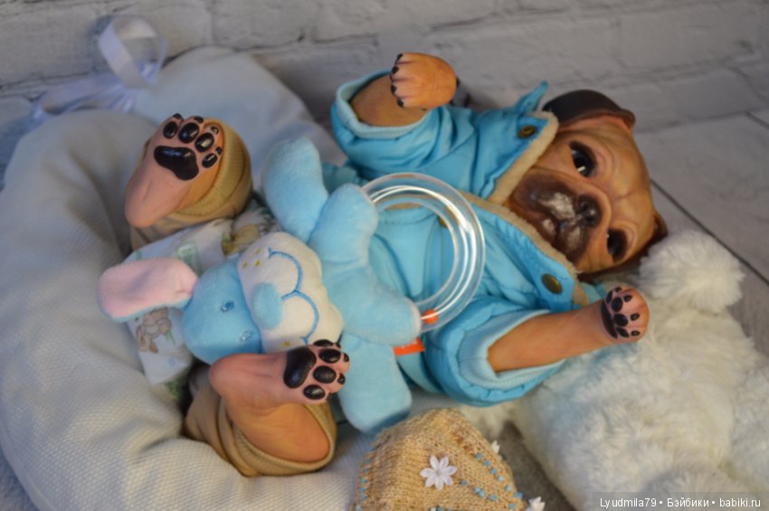 Реборн мопсик Кимико, Принцесса. Мастерская Людмилы Скрылёвой (фото 10)