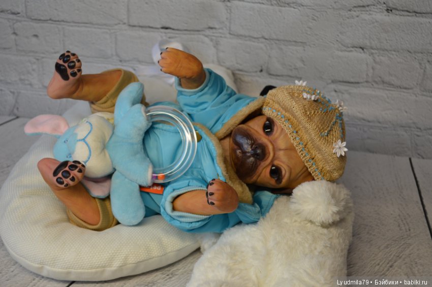 Реборн мопсик Кимико, Принцесса. Мастерская Людмилы Скрылёвой (фото 9)