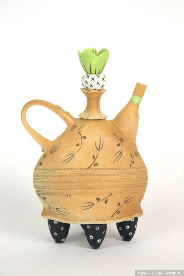 Чайники из глины от Laura Peery