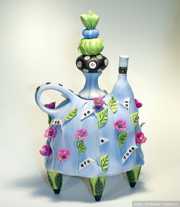 Чайники из глины от Laura Peery