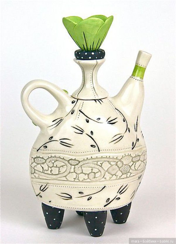 Чайники из глины от Laura Peery