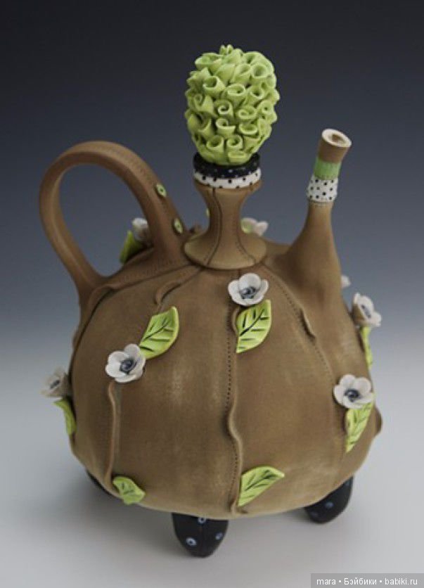 Чайники из глины от Laura Peery