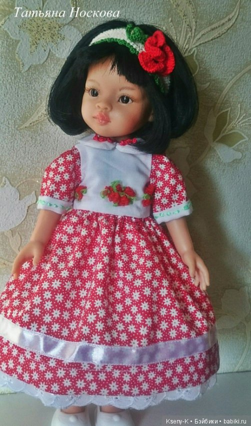 Платье с вышивкой лентами для кукол Paola Reina 32 см "Малышка Рози" (фото 9)