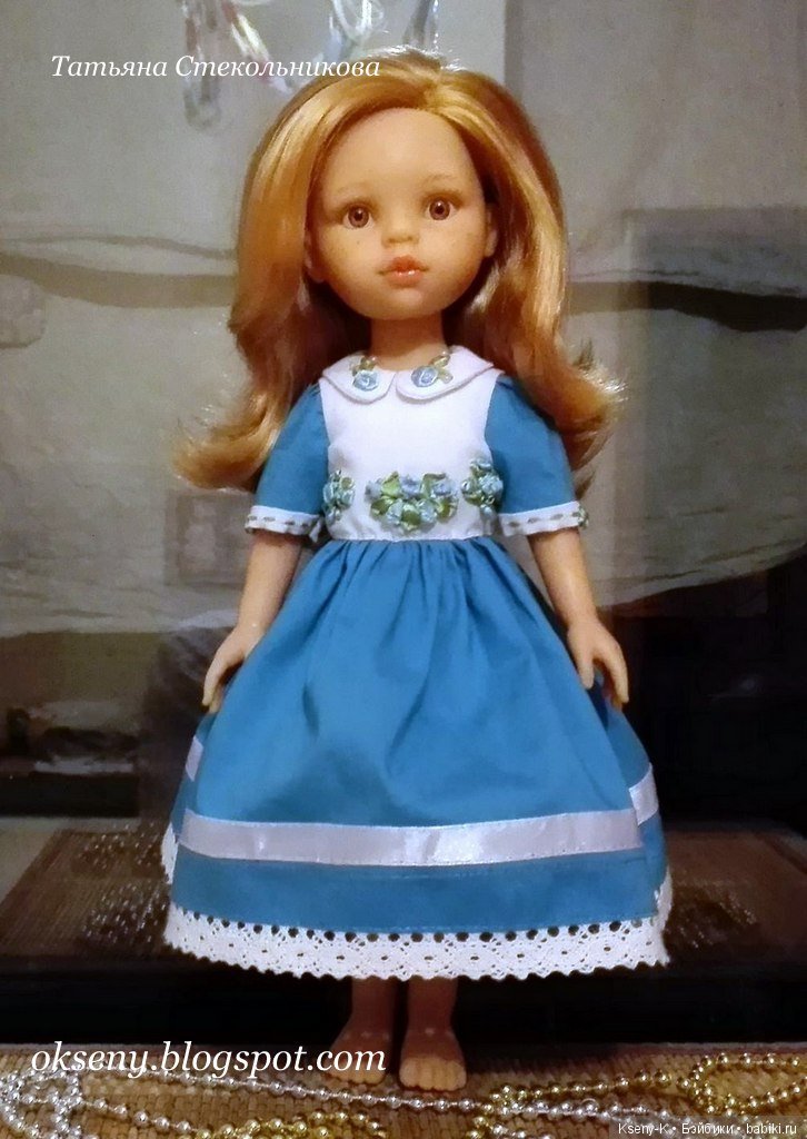 Платье с вышивкой лентами для кукол Paola Reina 32 см "Малышка Рози"