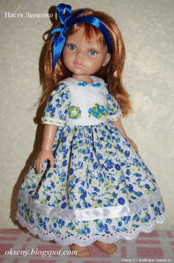 Платье с вышивкой лентами для кукол Paola Reina 32 см "Малышка Рози" (фото 8)