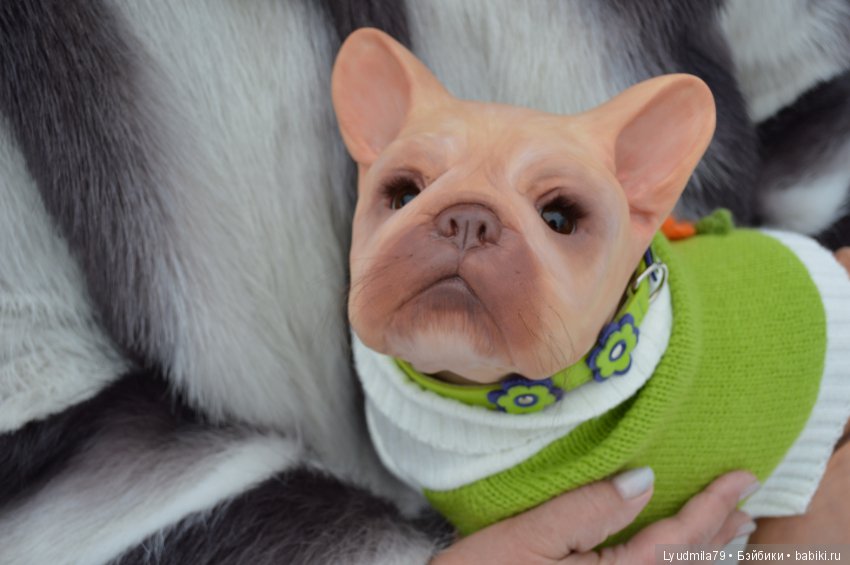 Прогулка бульдог Bellami, реборна. Мастерская Людмилы Скрылёвой (фото 7)