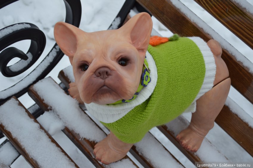 Прогулка бульдог Bellami, реборна. Мастерская Людмилы Скрылёвой (фото 2)