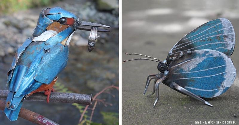 Скульптуры из металлолома, вдохновленные природой