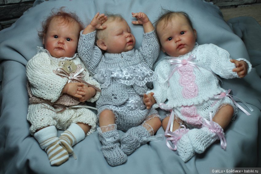 Тройняшки: Мara, Мira и Mina. Мини-реборн от Didy Jacobsen