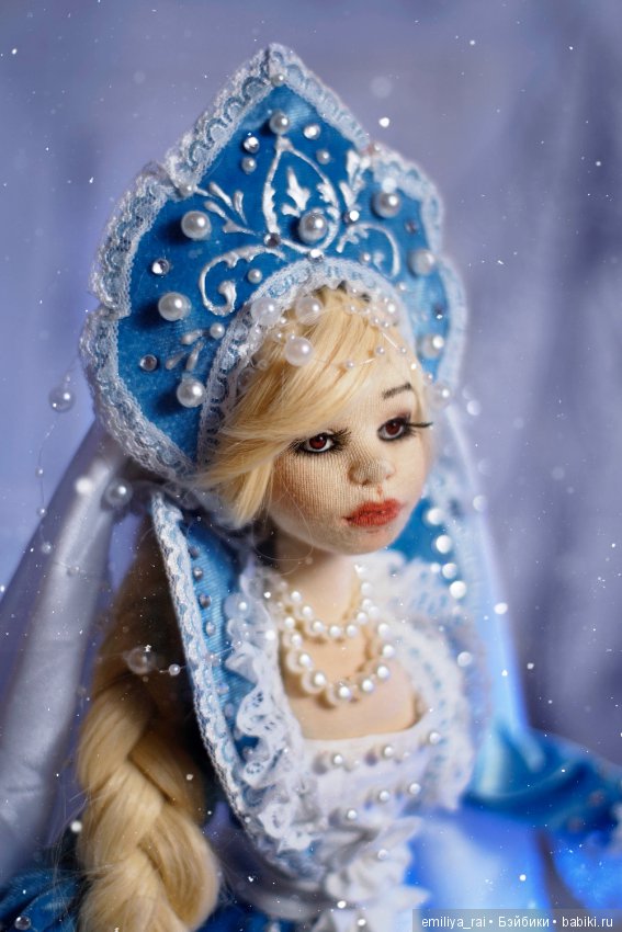 Текстильная кукла Снегурочка (фото 4)