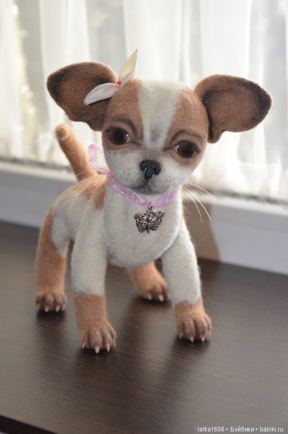 Игрушка из шерсти в технике сухого валяния. Чихуахуа