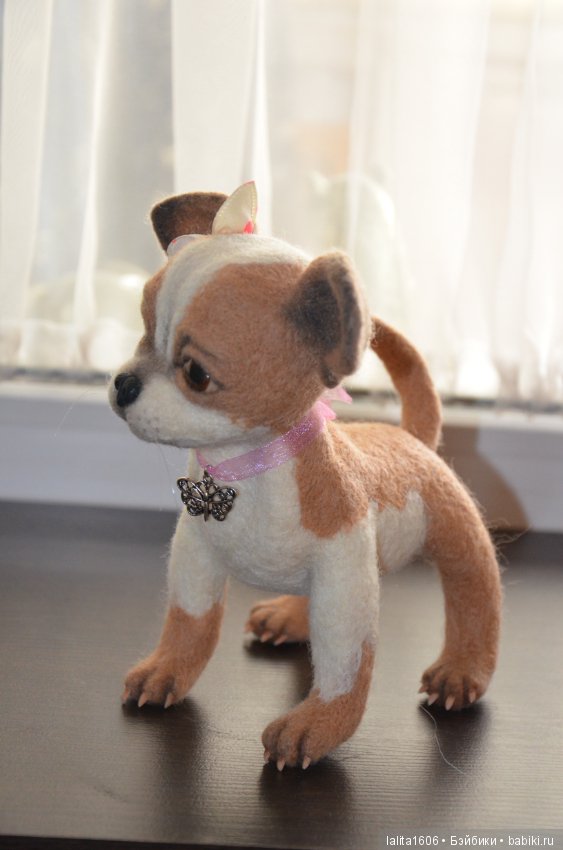 Игрушка из шерсти в технике сухого валяния. Чихуахуа (фото 7)