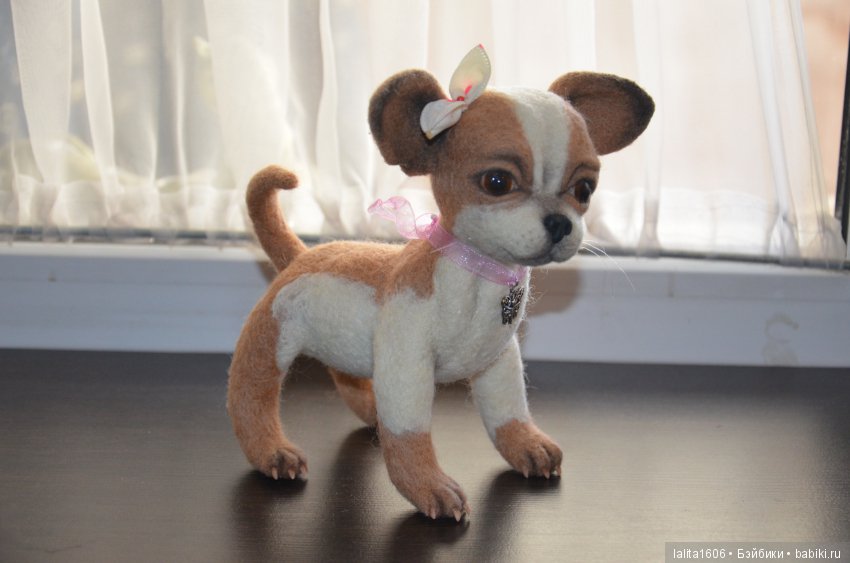 Игрушка из шерсти в технике сухого валяния. Чихуахуа