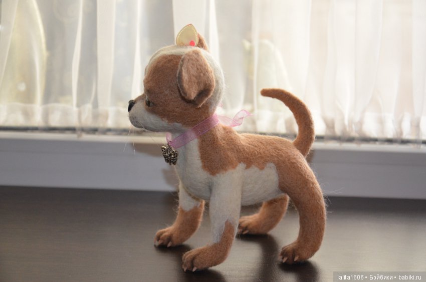 Игрушка из шерсти в технике сухого валяния. Чихуахуа (фото 8)