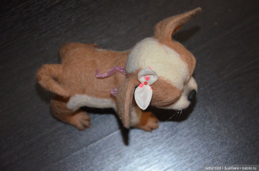 Игрушка из шерсти в технике сухого валяния. Чихуахуа