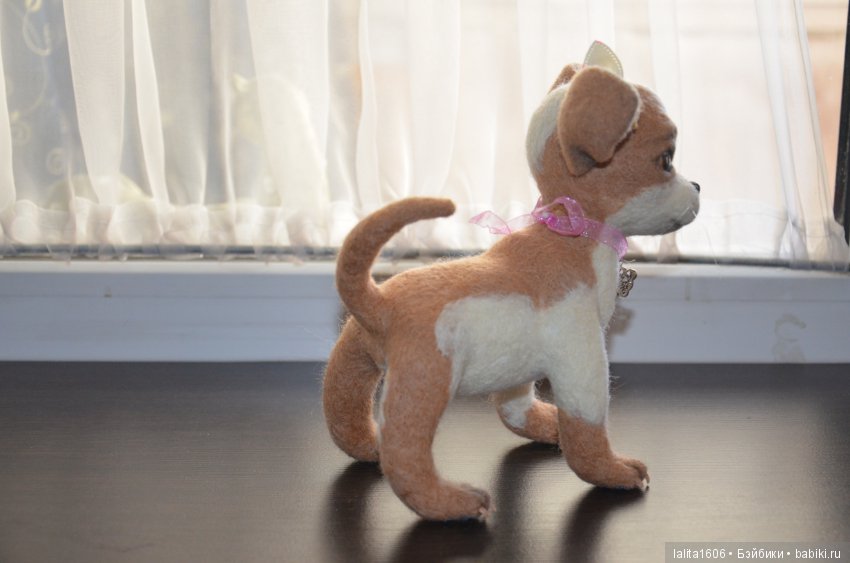 Игрушка из шерсти в технике сухого валяния. Чихуахуа (фото 10)