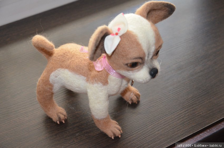 Игрушка из шерсти в технике сухого валяния. Чихуахуа (фото 2)
