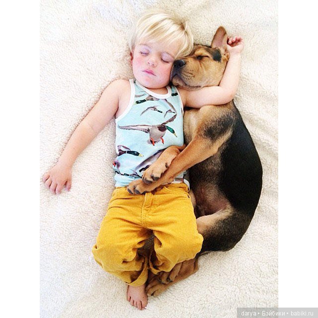 Малыш и щенок — Дети: красивые фото