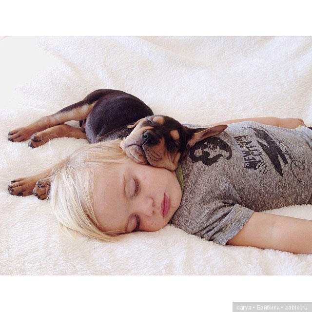 Малыш и щенок — Дети: красивые фото