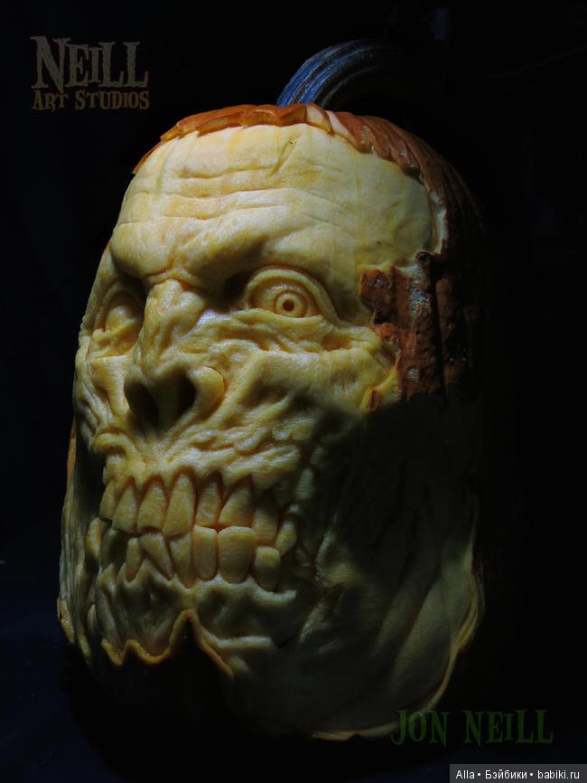 Самые жуткие лица, вырезанные художником на тыкве (фото 10)