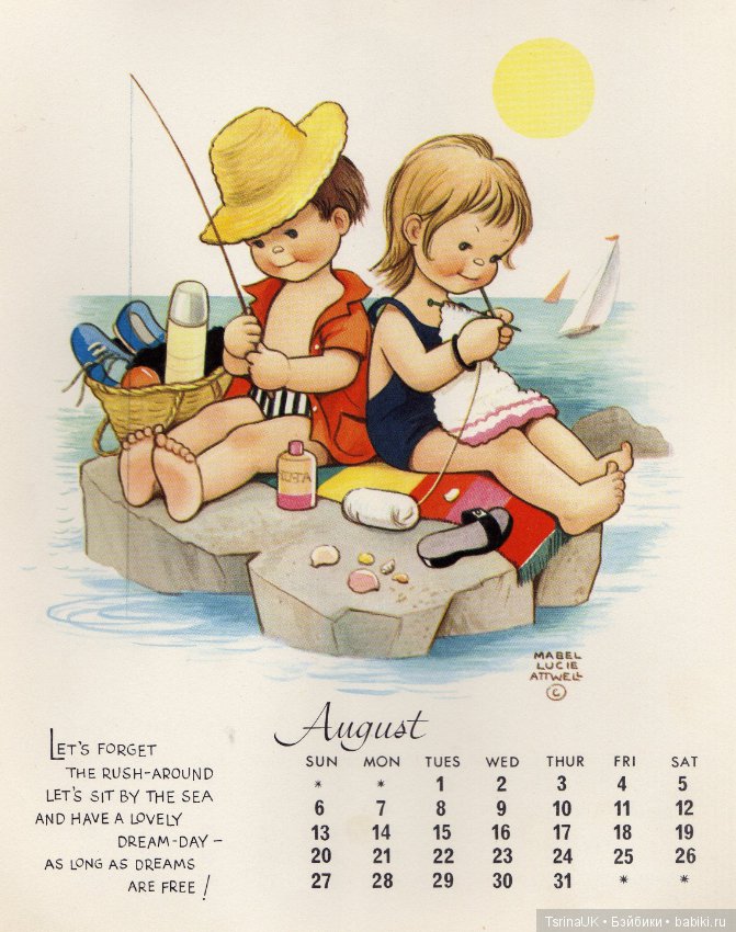 Цикличность времени: календарь от английской художницы Mabel Lucie Attwell