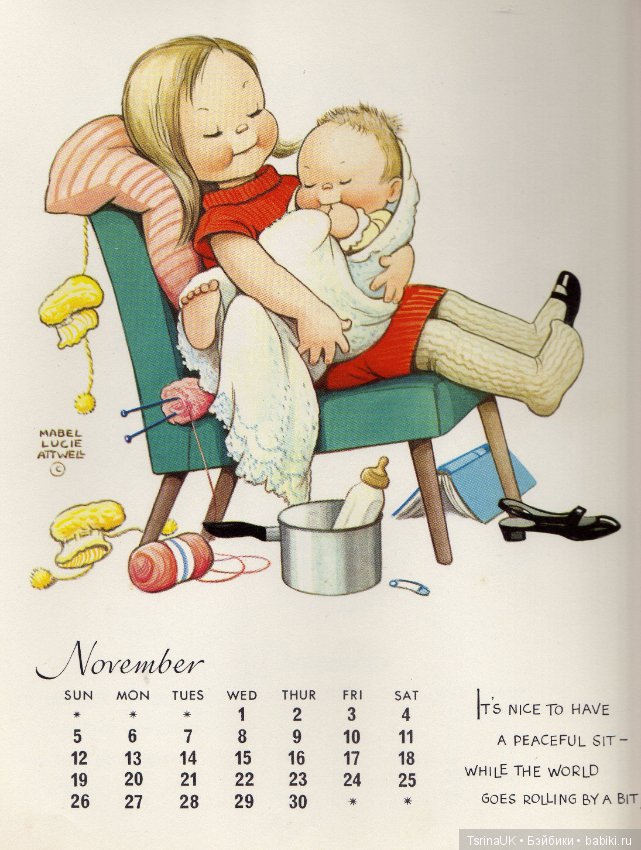 Цикличность времени: календарь от английской художницы Mabel Lucie Attwell